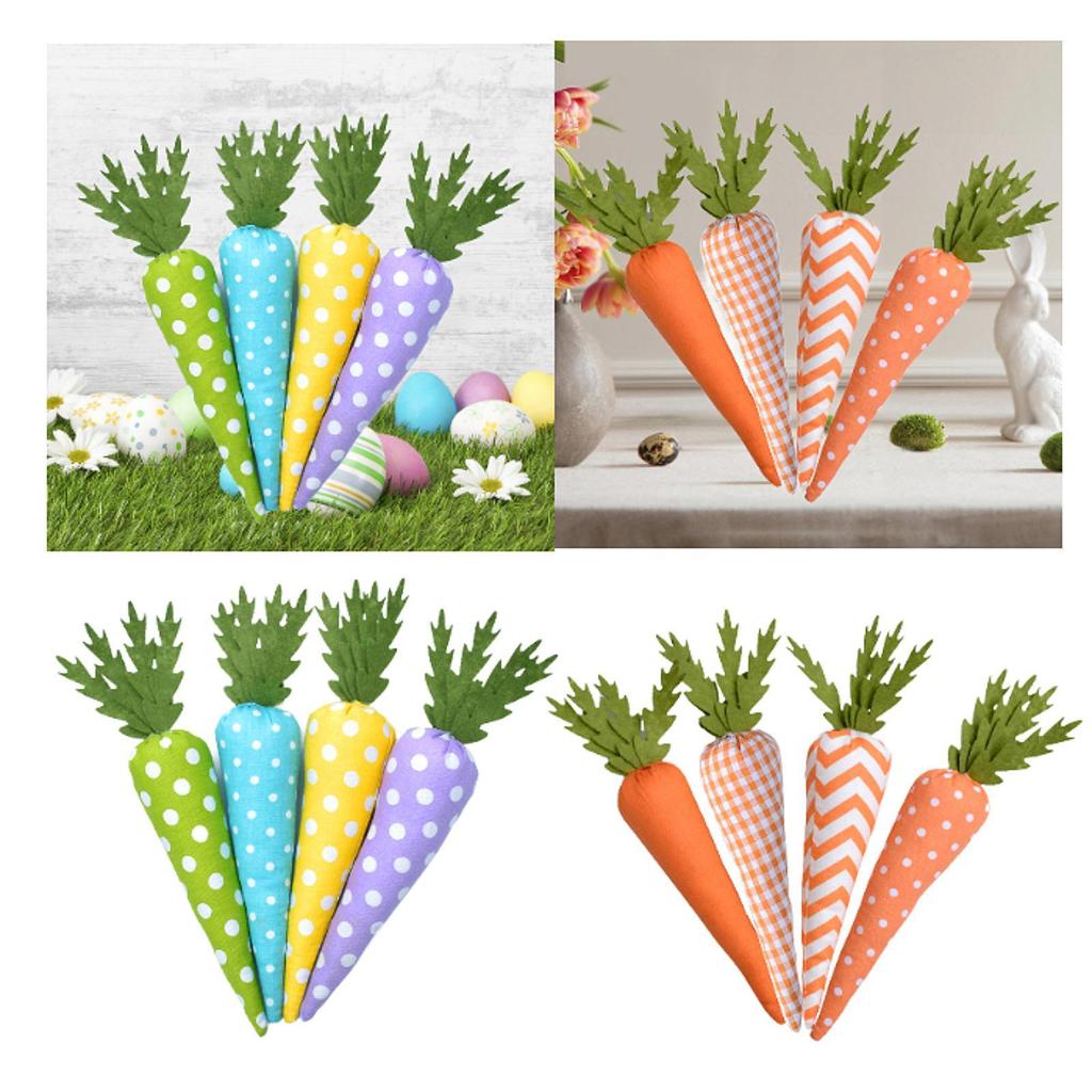 4x Easter Carrot Ornaments Artificial Party Favors Festival Gift Easter Decoration for Living Room Kitchen Wedding Holiday Home