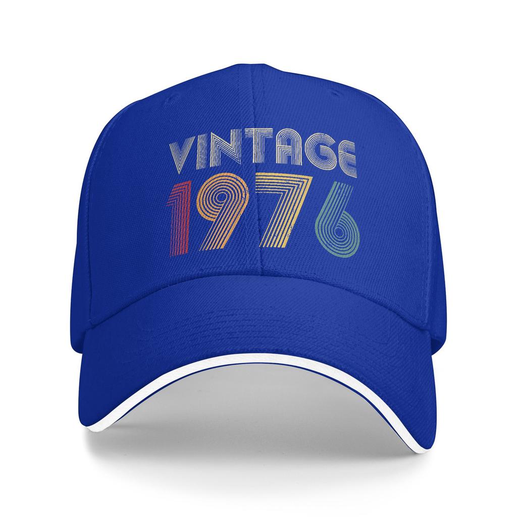 Vintage 1976 50th Birthday Retro 50 Years Old Sun Baseball Cap Summer Men Design Trucker Hat Casual Outdoor Sports Baseball Caps