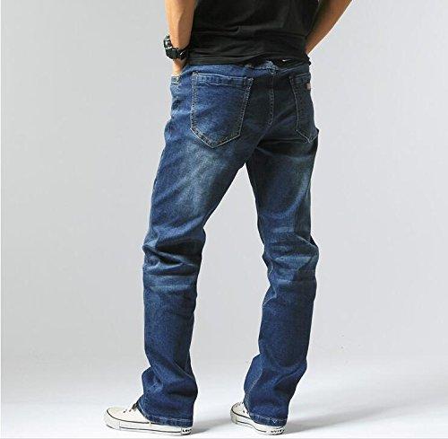 Hiloyaya Herren Jeans Übergröße Stretch Straight Denim, Lockere Passform, Lässig, Stilvoll (Größe 36, Blau)