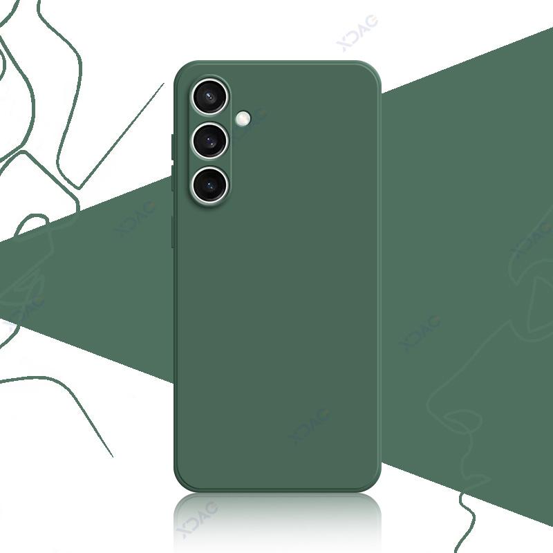 Etui na telefon komórkowy dla Samsung Galaxy S24 FE SamsungS24FE 5G 360 Miękkie Luksusowe Kwadratowe Wodoodporne Pokrowce z Płynnego Silikonu