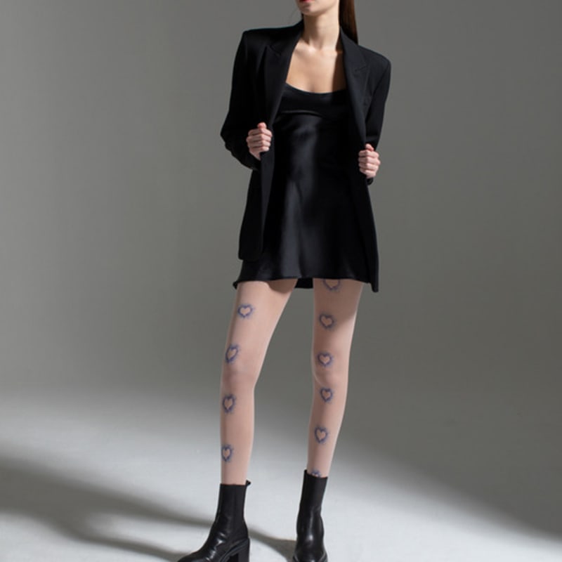 Romantic Tiger Blue Heart Tights