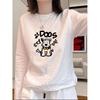 Women's Long Sleeve T-Shirt Crew Neck Fall Winter Casual Cartoon Print Loose Cotton Thermal Lined Base Layer Top