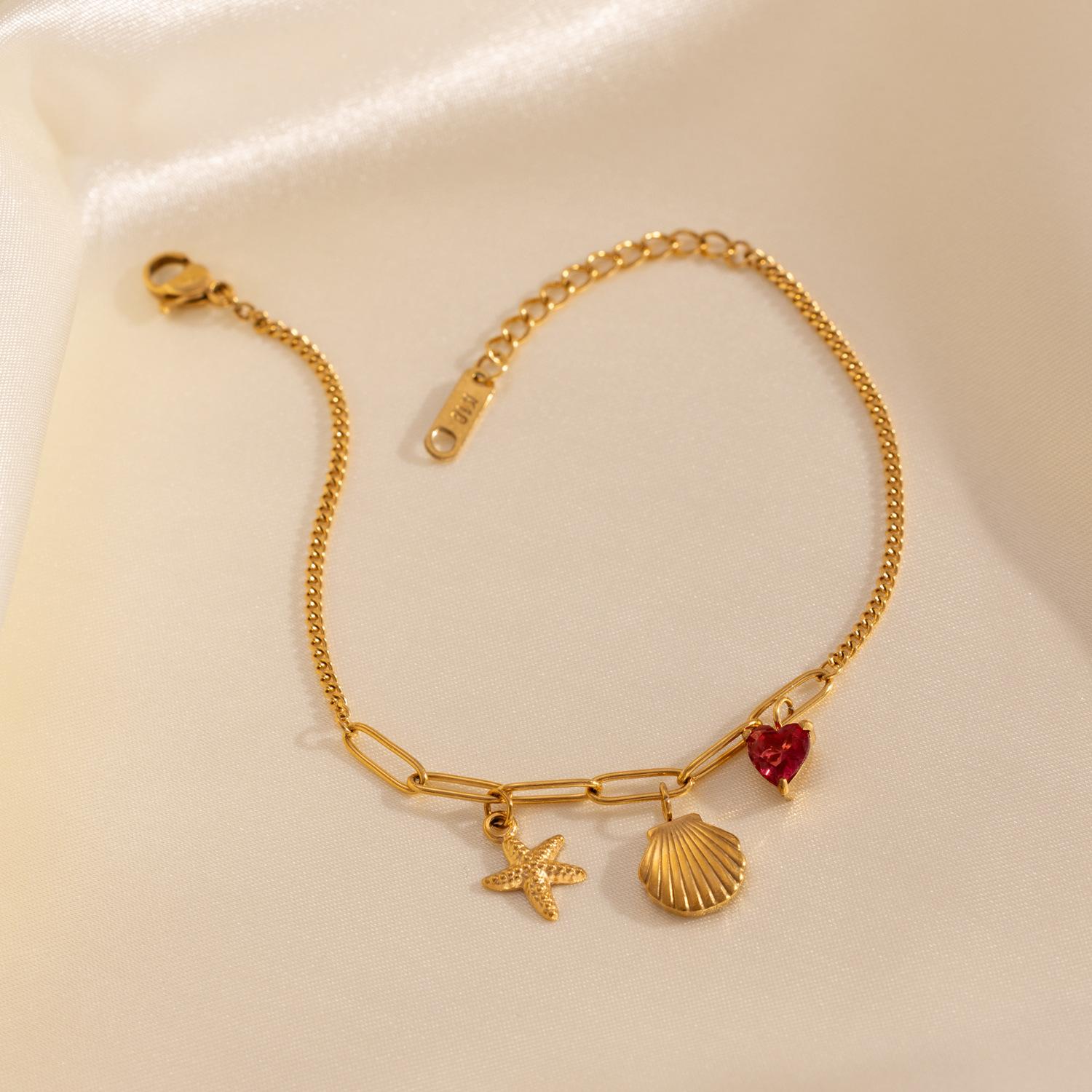 

1 шт. Браслеты из нержавеющей стали с простыми ракушками и морскими звездами для женщин и пар, минималистичные геометрические украшения для праздничной вечеринки, подарки, предотвращающие аллергию золотой