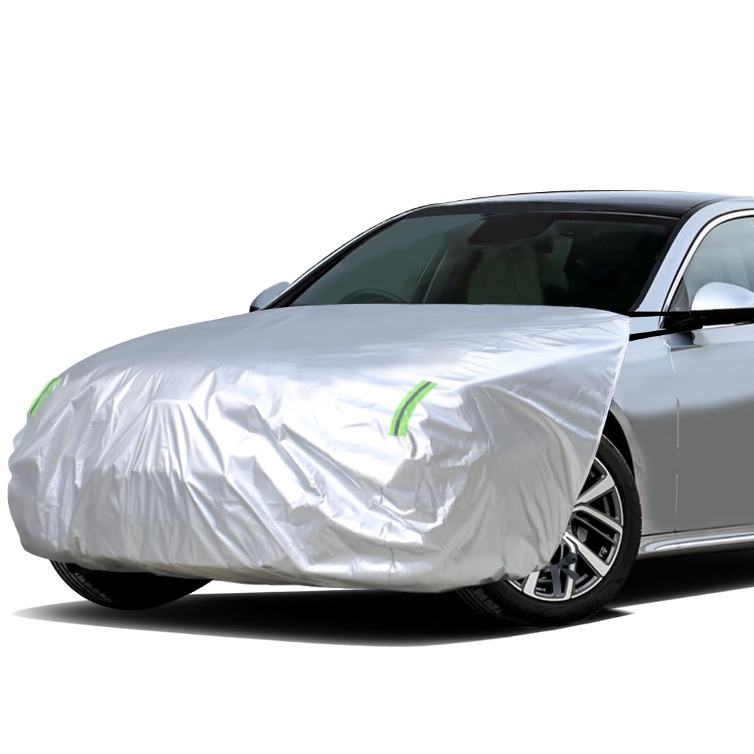 

ANBEN Car Hood Thick and Protective Hood Cover with Fleece Headlight Sun and Fluorescent Reflective Car Cover, Durable, Flame-Retardant, Lining,
