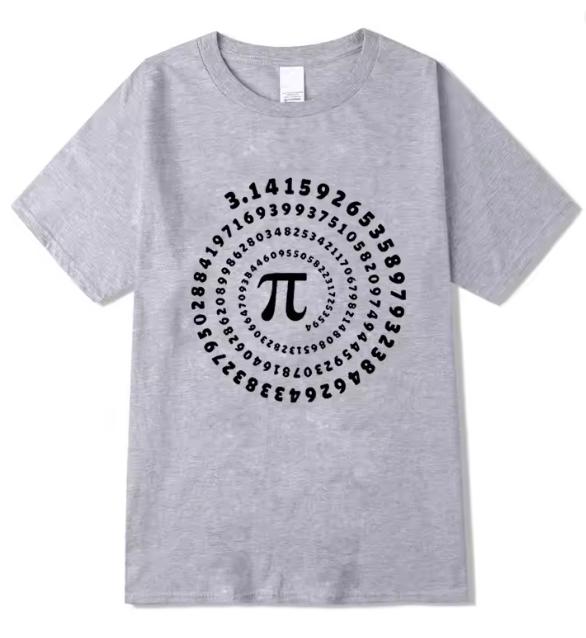 Unisexs High Quality Cotton Blendfunny Pi Design Print Summer Loose ONeck Unisex Tshirt Short Sleeve TShirt Male Tees Top