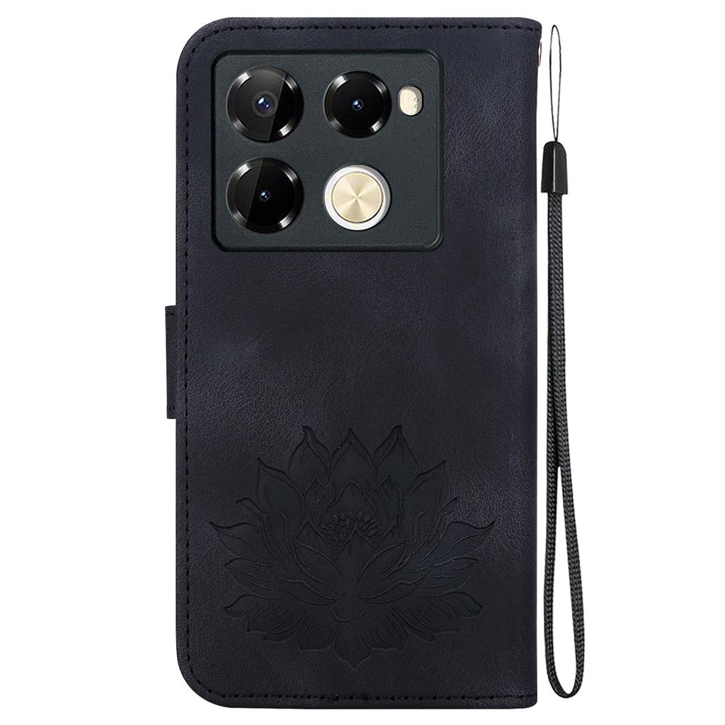 For Infinix Note 40 Pro 5G/Note 40 Pro+ Wallet Case Lotus Imprint Leather Stand Phone Cover