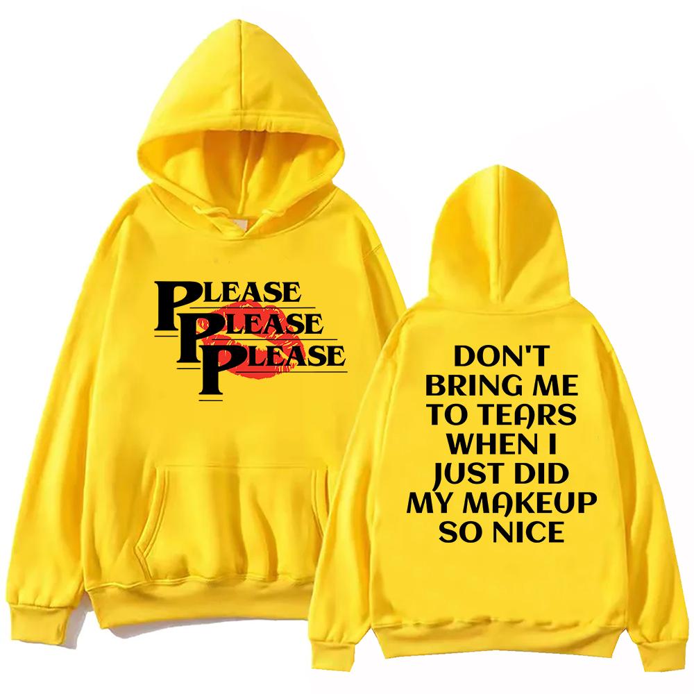 “Please Please Please” Lyrics Sabrina Carpenter Hoodie Harajuku Pullover Tops Sweatshirt Fans Gift Hoodie  Hoodie Bape