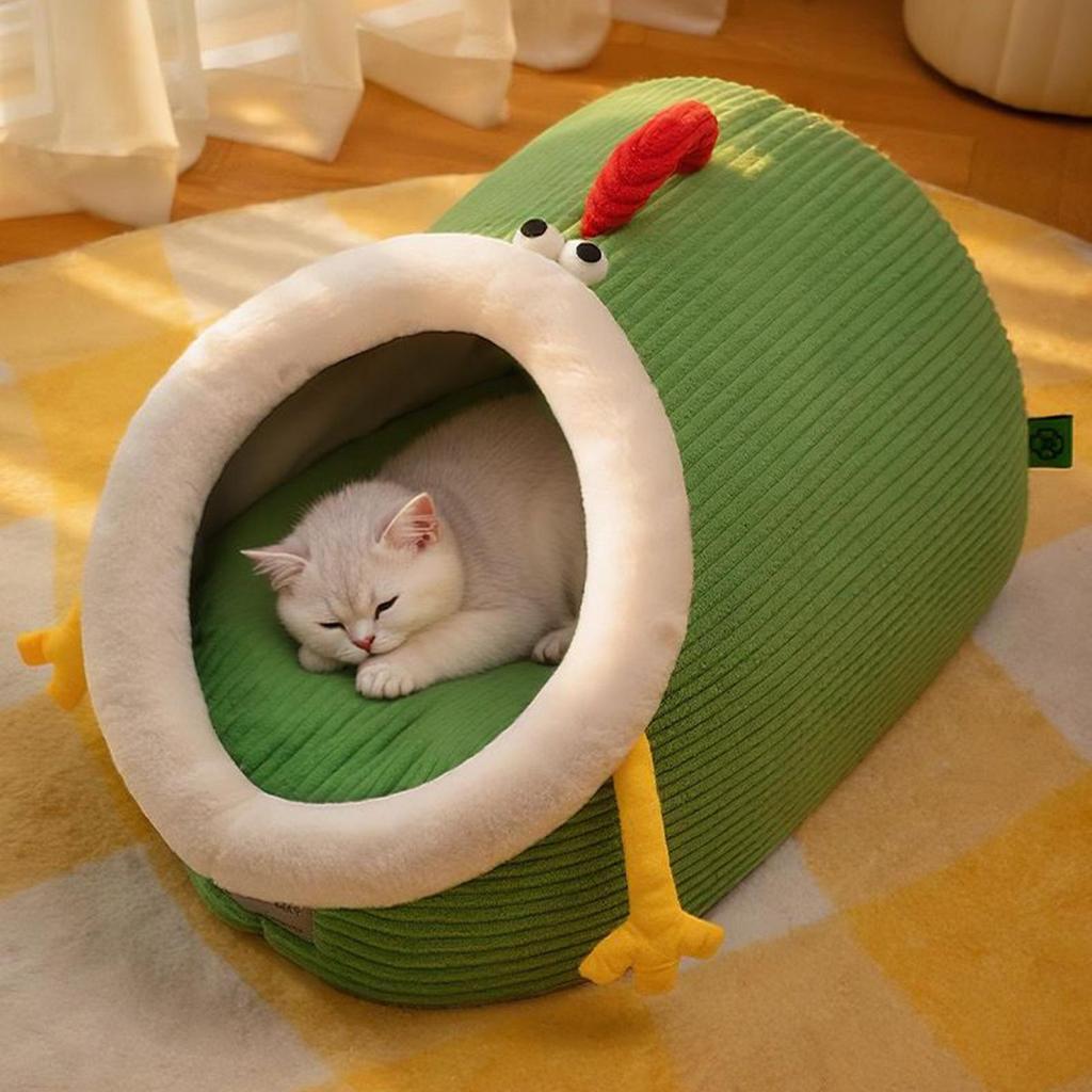 Cat Hideaway Bed Cave with Removable Cushion Winter Warm Cat Bed Pet House Kitten Cave for Small Pet Puppy Sleeping