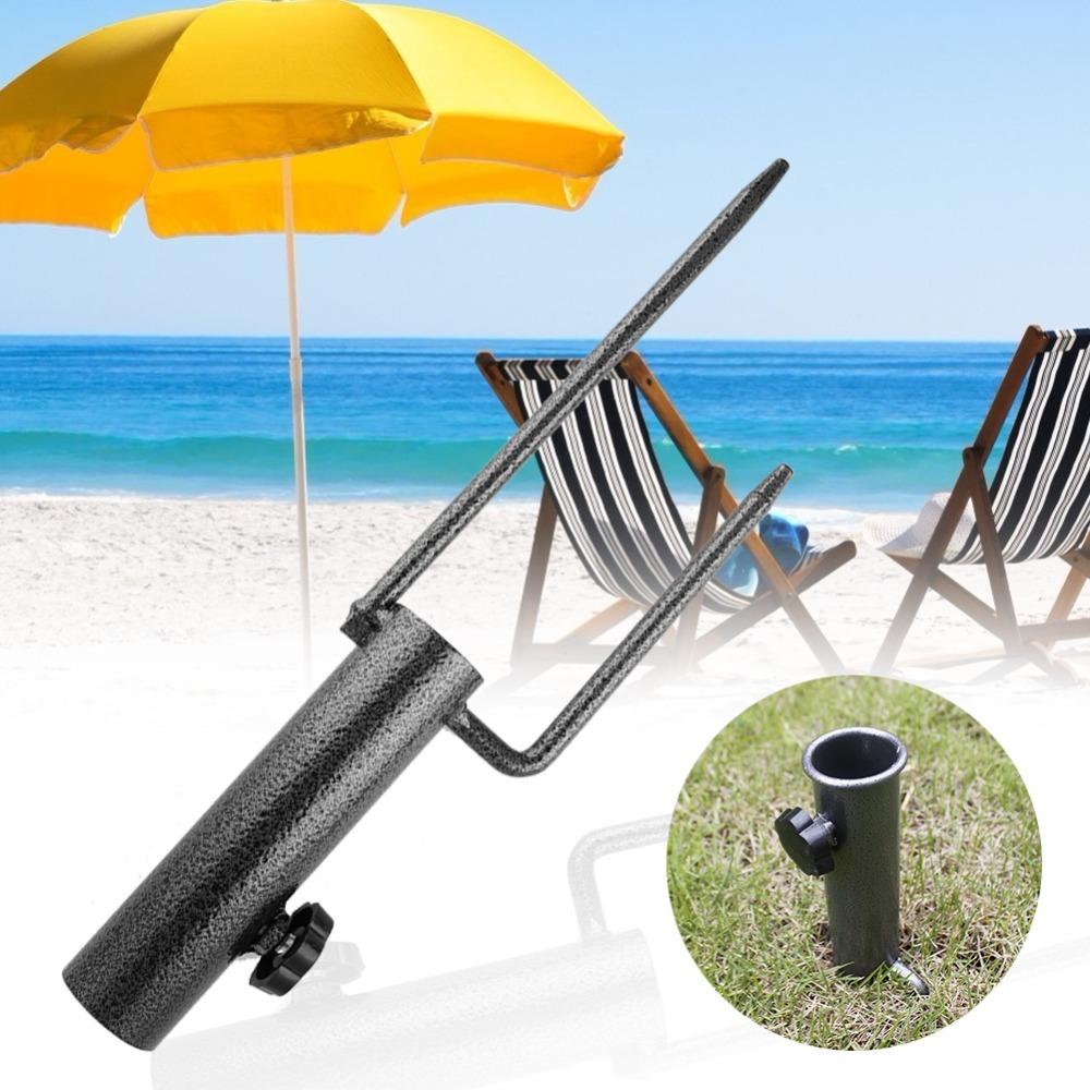 Supporto Universale per Ombrellone da Spiaggia Supporto Regolabile a Vite per Sabbia Ancoraggio Sicuro per Ombrellone da Patio Spiaggia