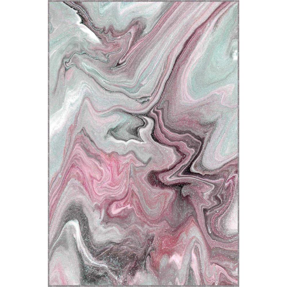 Luxusní měkký dekorativní koberec s růžovým mramorovým vzhledem – vylepšete svůj prostor stylem a pohodlím