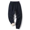 Men's Lamb Velvet Zipper Sweatpants Plus Velvet Thickened Sports Casual Pants Middle-aged Men's Pants Straight Trousers, Leggings