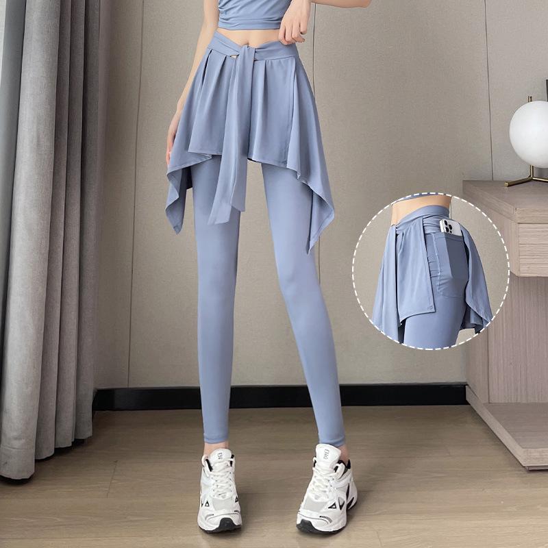 Women's Plus Size Quick-Dry Yoga Skirt-Pants, Anti-Exposure, Autumn Fitness Long Pants