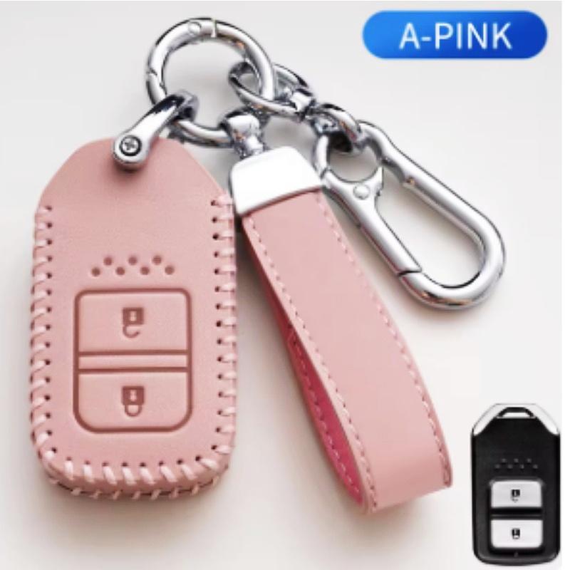 Leather Car Remote Key Cover Case Shell For Honda Civic City Accord CRV CR-V XR-V Odyssey Vezel Jade Crider Fit Accessories