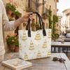 Cute Christmas Tree Print Canvas Tote Bag for Daily Use