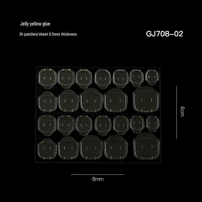 

Желтые супер липкие прозрачные желейные наклейки для ногтей для детей, долговечные элементы нейл-арта. Large size (5 pieces)