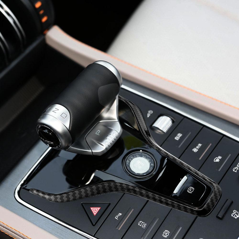 For BYD ATTO 3 Yuan Plus 2022 2023 2024 Gear Shift Lever Panel Center Console Cover Car Accessories Imitation Carbon Fiber