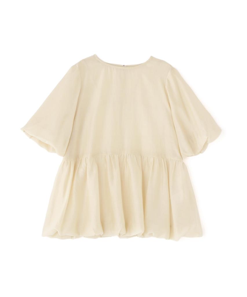 N Natural Beauty Sheer Peplum Size M Basic Blouse, Women's, Beige,
