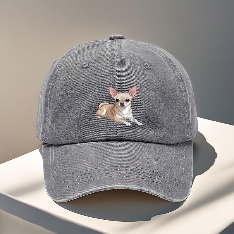 Unisex verstellbare Baseballkappe mit Chihuahua-Design Verstellbarer Riemen Leichter Outdoor-Stil Ideal zum Wandern Camping