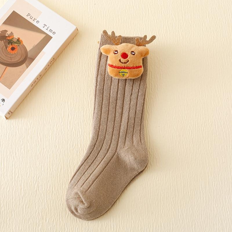 Vertical Stripes Kids Socks Breathable Socks with Christmas Patterns Soft & Comfortable Cotton Socks for Boys & Girls