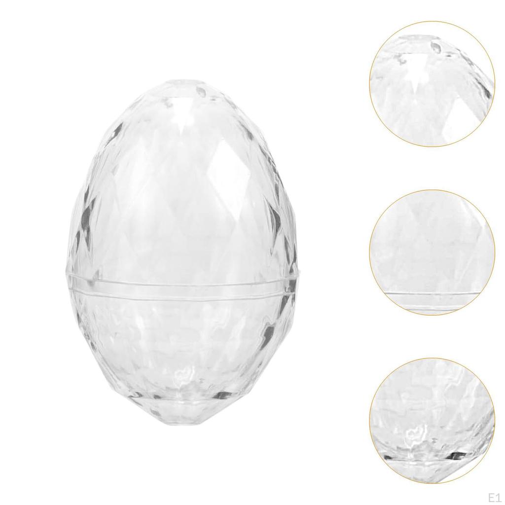 12 Pieces Fillable Clear Egg Shaped Candy Boxes To Fill with Easter Baskets for Birthday