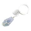 Hand-Wound Natural Stone Crystal Octahedron Keychain Keychain Bag Pendant K15
