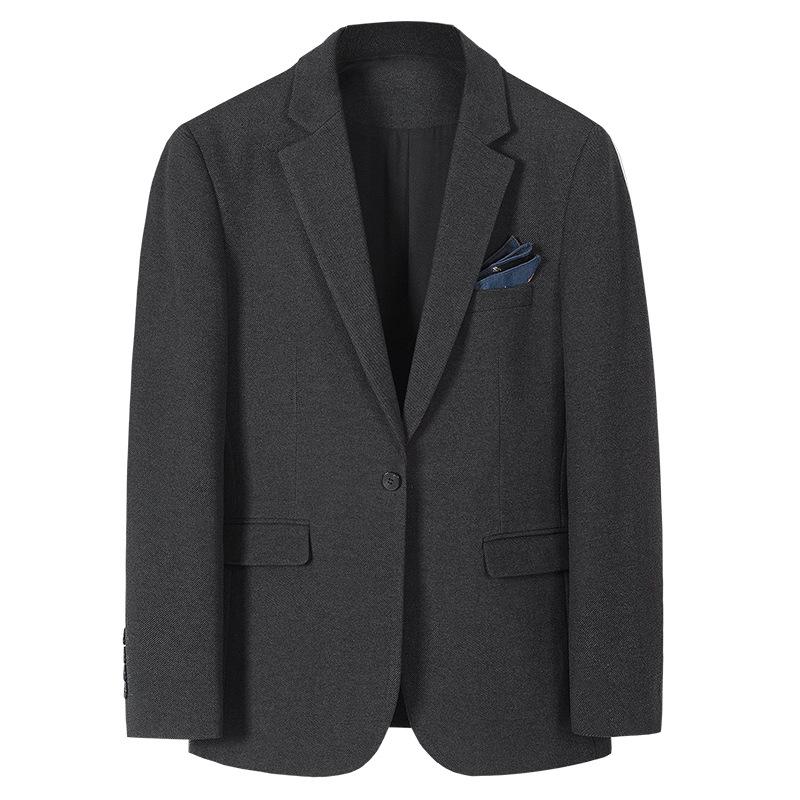 Traje Casual Traje Versión Coreana Ajuste Delgado Tendencia Otoño e Invierno Chaqueta Superior Gruesa de Lana para Hombre