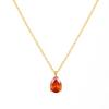 1pc Fashion Jewelry 18K Gold Plated Chain WaterDrop Diamond Pendant Necklace Stainless Steel 12 Months Birthstone Necklace