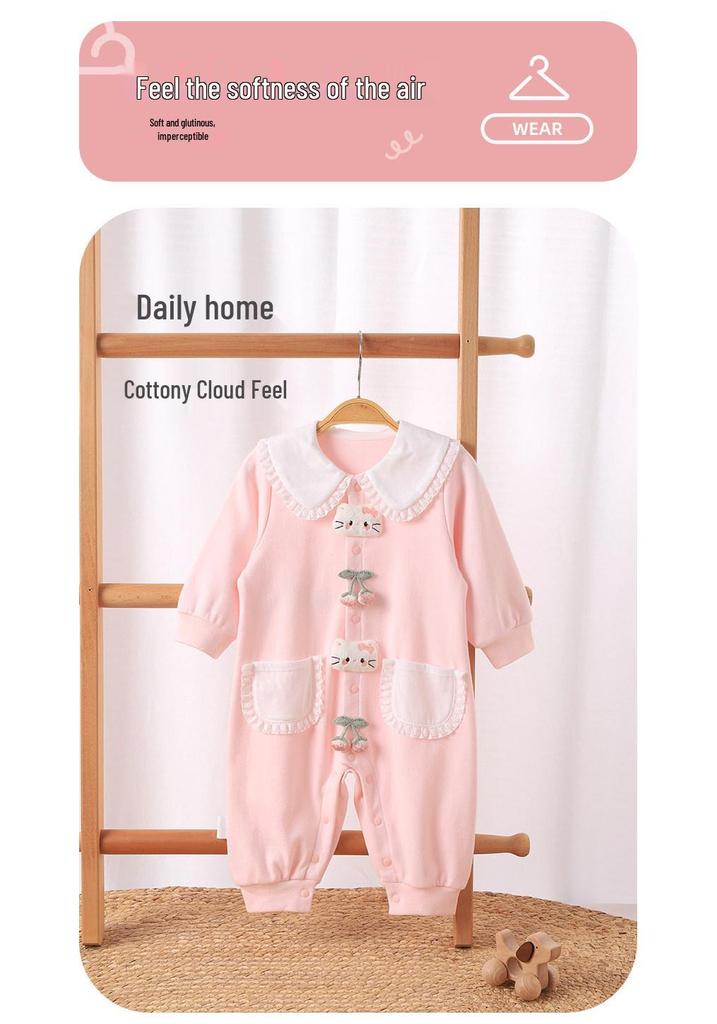 Youqi Baby Girls Long Sleeve Spring/Autumn Romper - Cute Newborn Crawling Bodysuit
