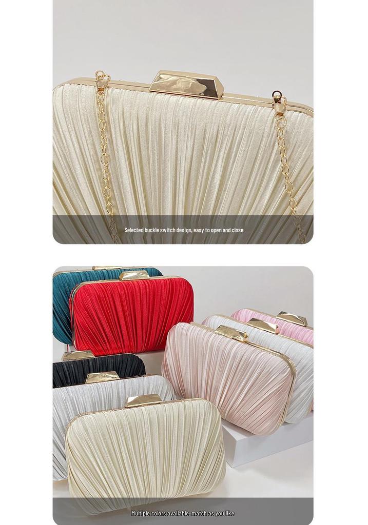 Elegante Borsa a Spalla Pieghettata in Finta Seta - Pochette Clutch di Alta Gamma