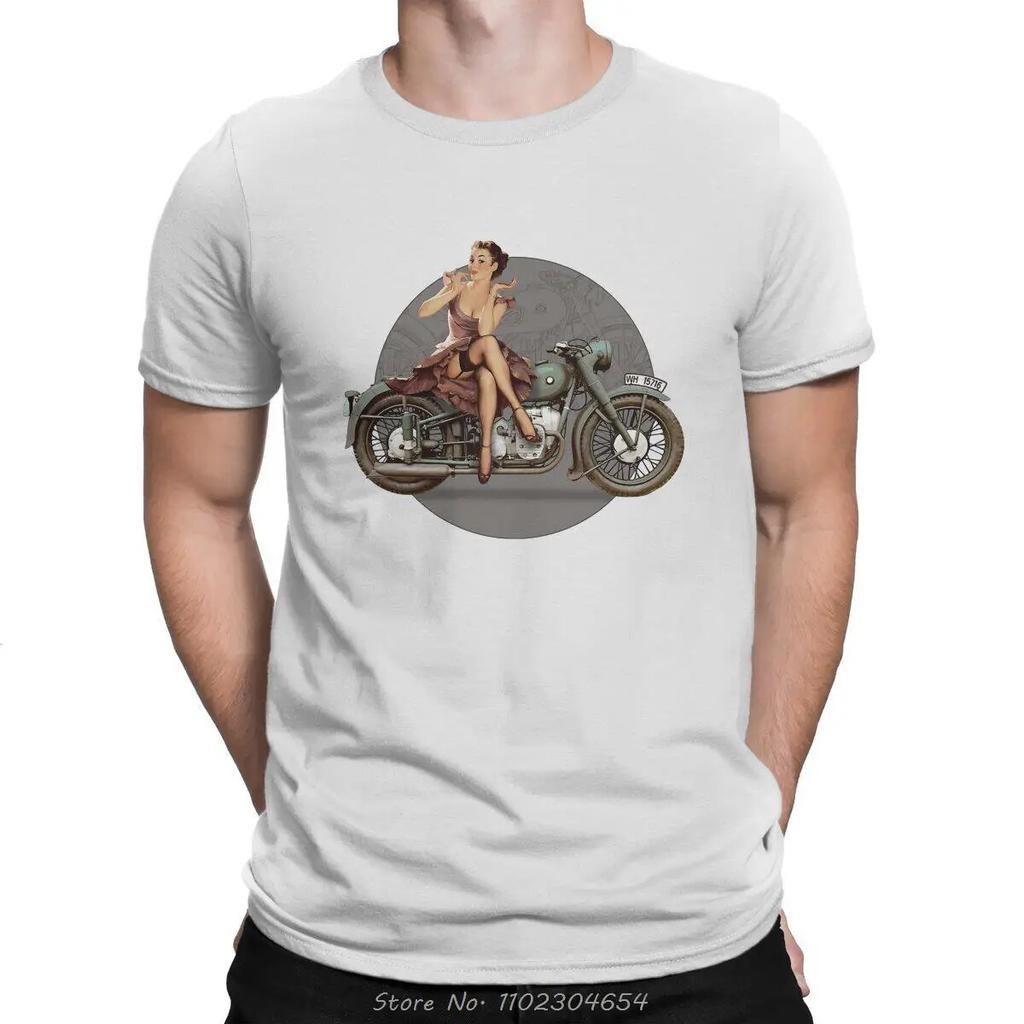 Pin Up Girl Motocyklové tričko Unisex Grafika Ležérní Bavlněné tričko s výstřihem do O Hip Hop Trička Harajuku Streetwear