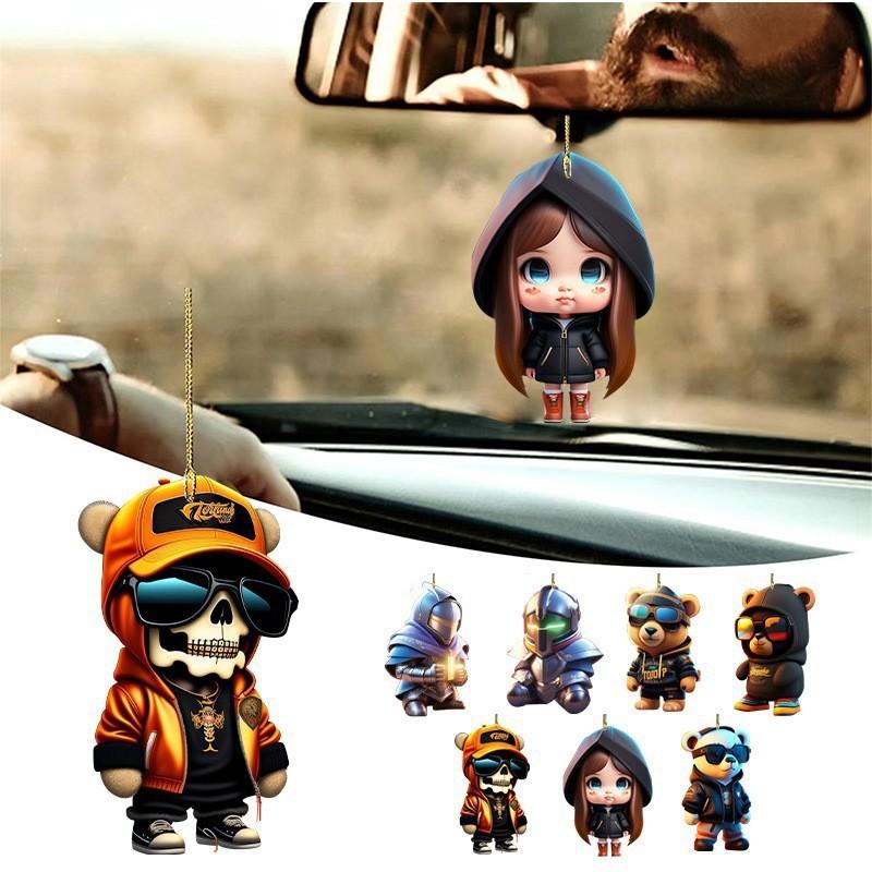 Adorable Acrylic Cartoon Car Accessories With Fragrance Ideal For Holiday Decorations