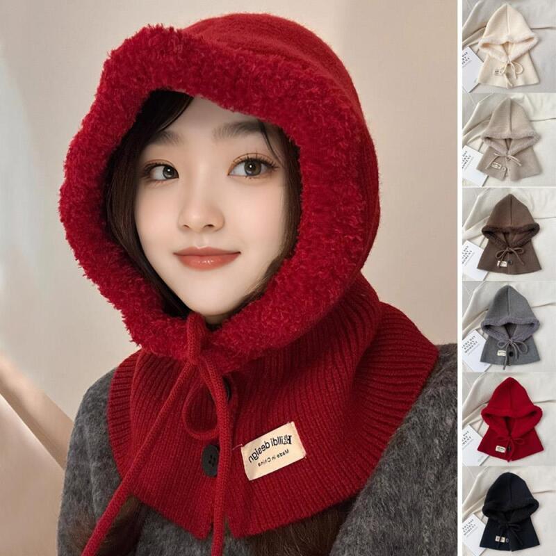 Women's Classic Label Patch Fur Hooded Hat