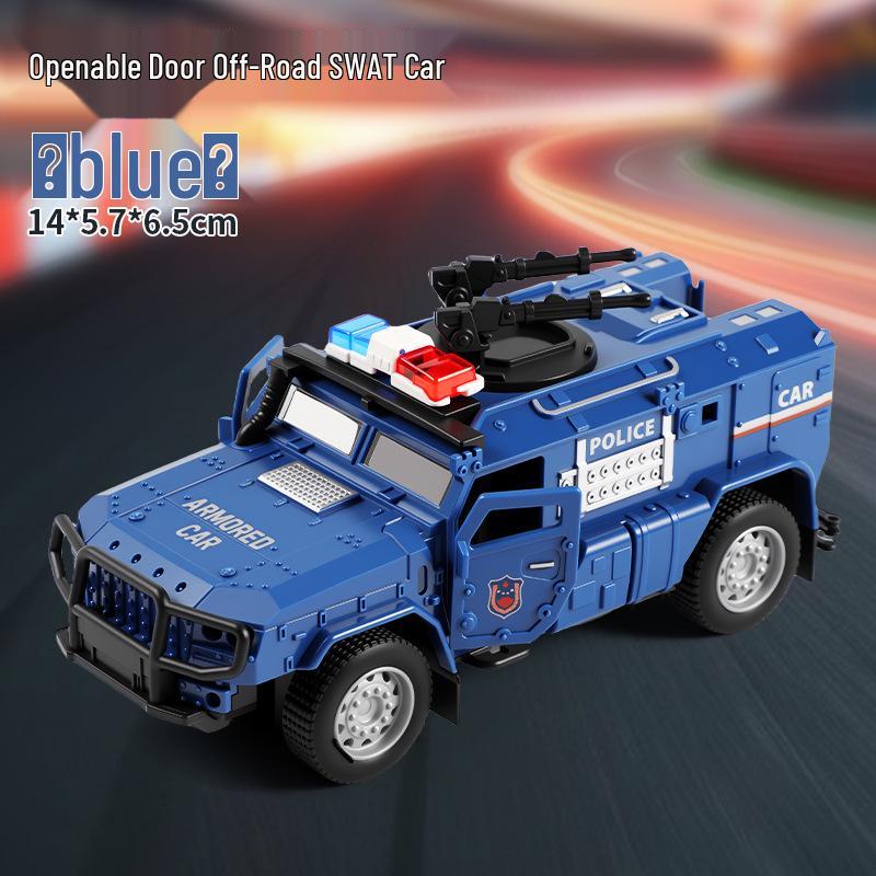 Children's Double-Door SWAT Car Inertia Toy - Off-Road Claw Machine for Boys
