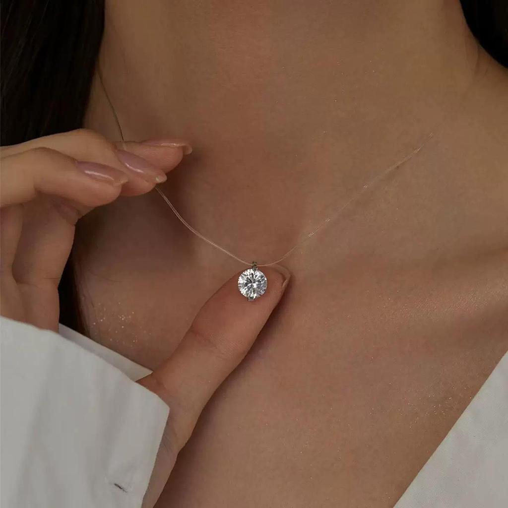 Retro Round Resin Necklace: Versatile, Fashionable High-End Clavicle Chain for Women
