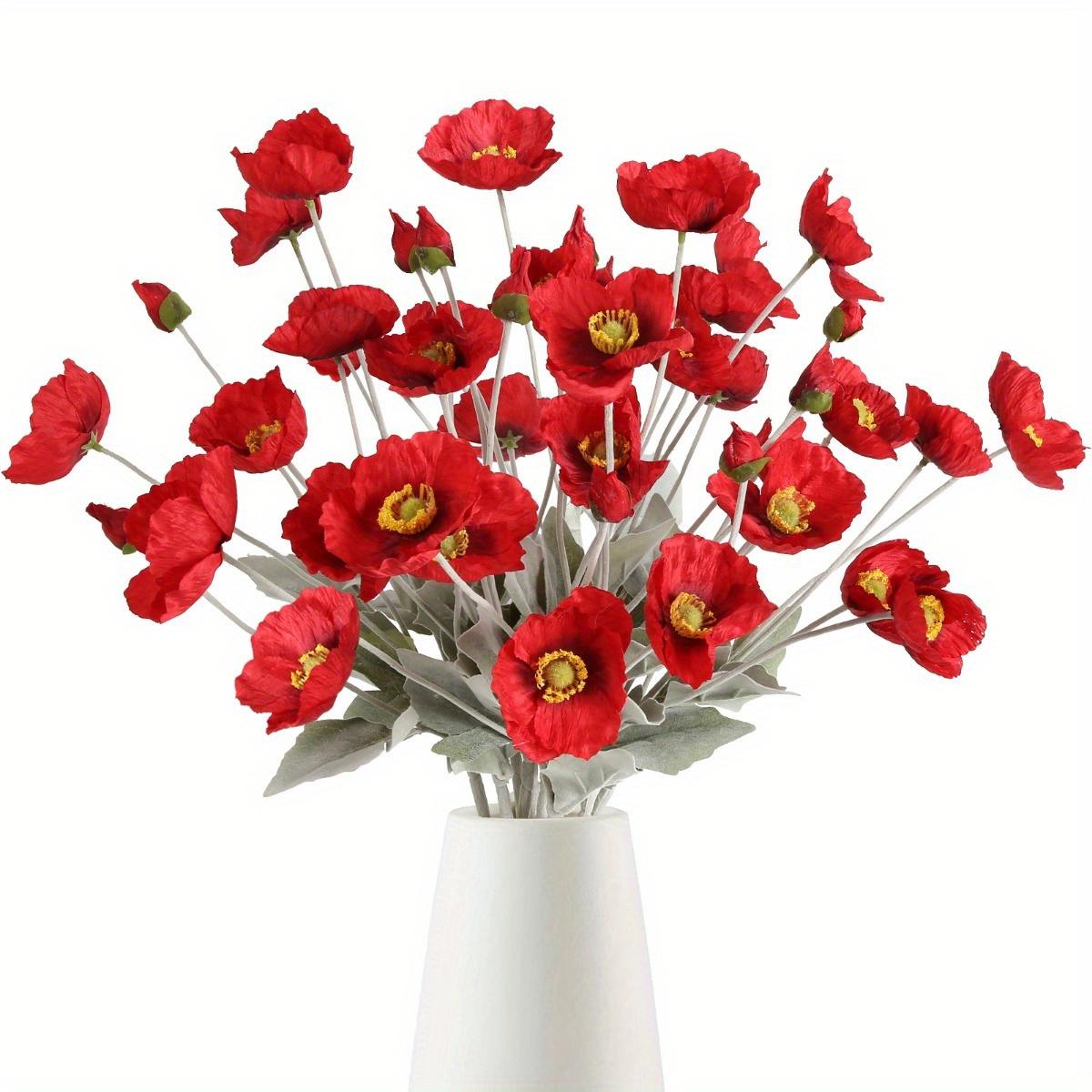 

8 шт. искусственных маков, шелковые цветы мака, искусственные цветы, маковые растения, искусственные цветы оптом для украшения дома, цветочная композиция, свадебный букет красный