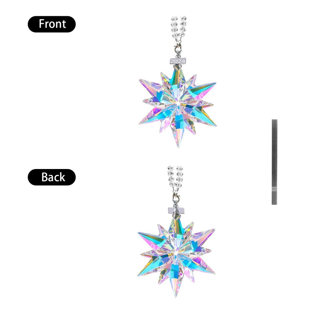 Crystal Snowflake Suncatcher Decorative Crystal Snowflake Star Pendant Suncatcher