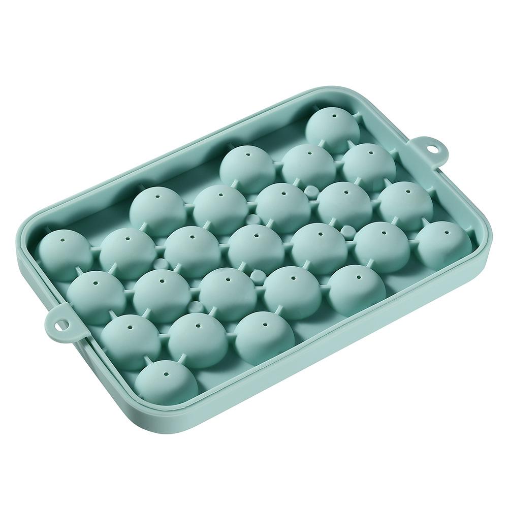 25 Grids Silicone Ice Grid Ball Ice Cube Mold with Cover Ice Storage Box Easy to Demould Ice Making Bar Home Party Kitchen Tools