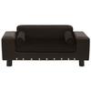 VidaXL Canapé pour Chien Marron 81x43x31 cm Peluche et Similicuir Sofa Chat 170955