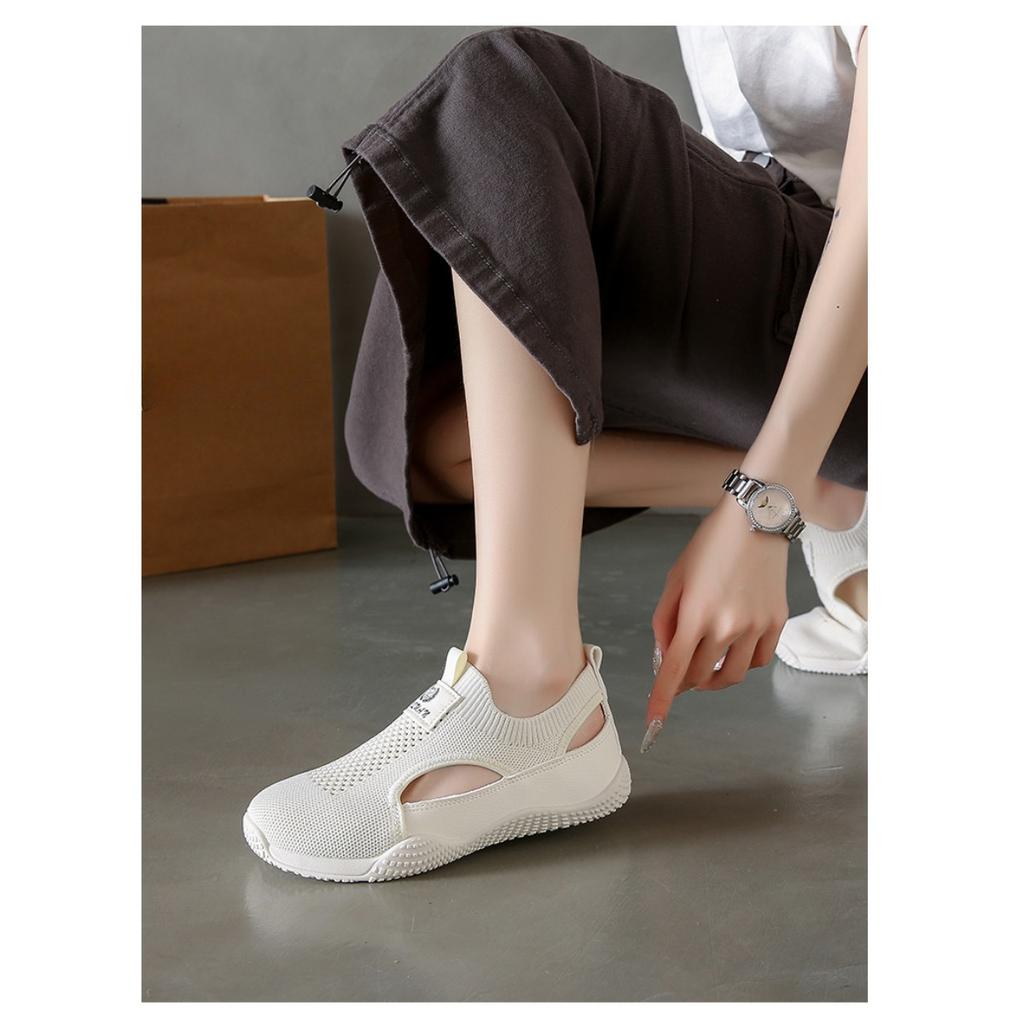 White Sneakers for Women, Casual, Hollow-out, Versatile, and Fly-knit Women's Shoes