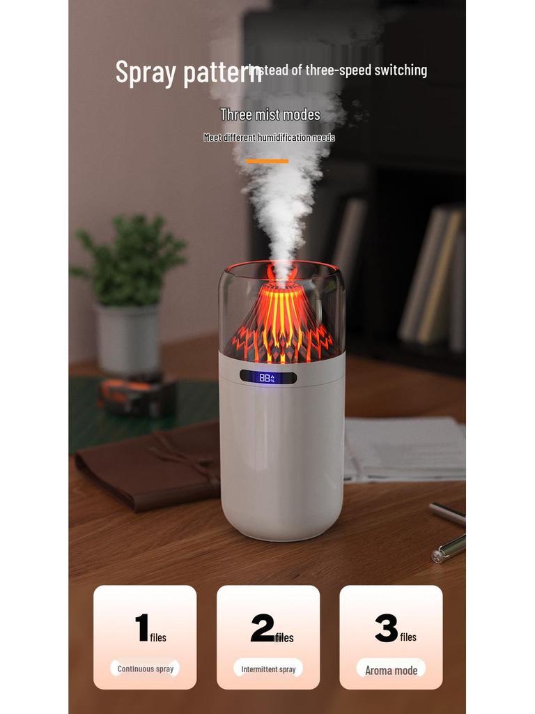 Volcano USB Aromatherapy Humidifier: Compact, Rechargeable, Digital Display