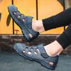WTEMPO Herren Sommer Watsandalen Sommer Aushöhlen Einfarbig Bindung Weiche Sohle Atmungsaktiv Deodorant Rutschfest Wasserdicht Lässige Sport-Strandschuhe