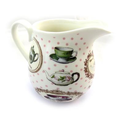 [N4277] - 'Tea Time' porcelán krémes tégely fehér többszínű