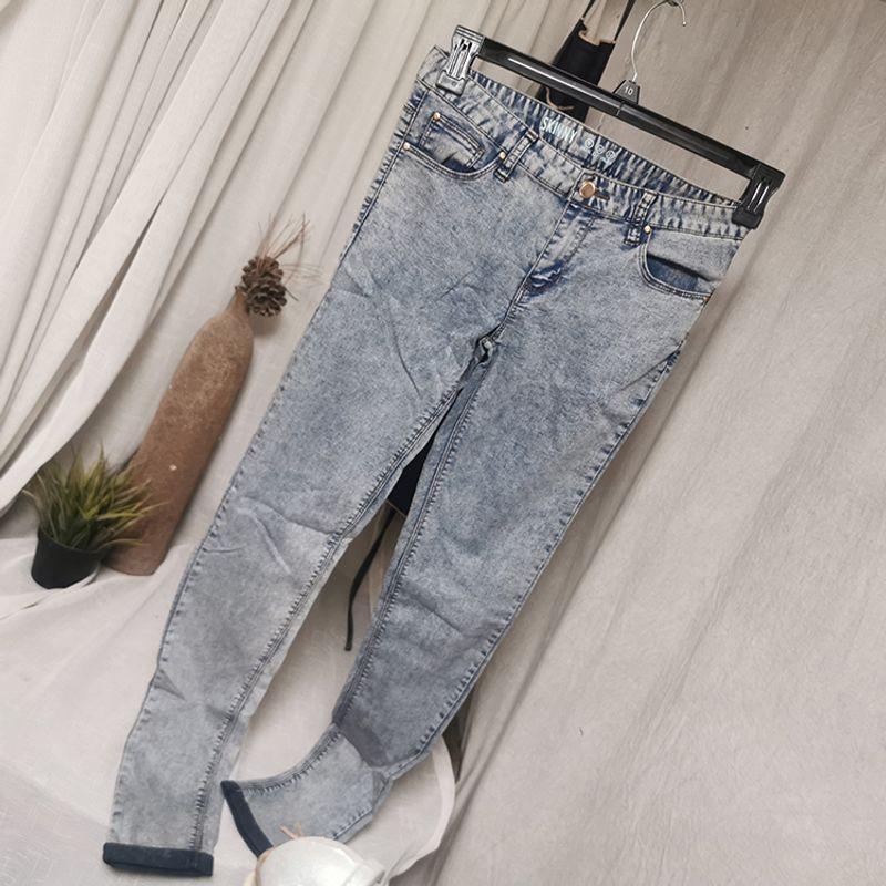 

Clearance [Big Spring Plus Size] Export Artsy Retro Snowflake Slim Looking Elastic Skinny Jeans Denim **Retro light snowflake stretch pants 6
