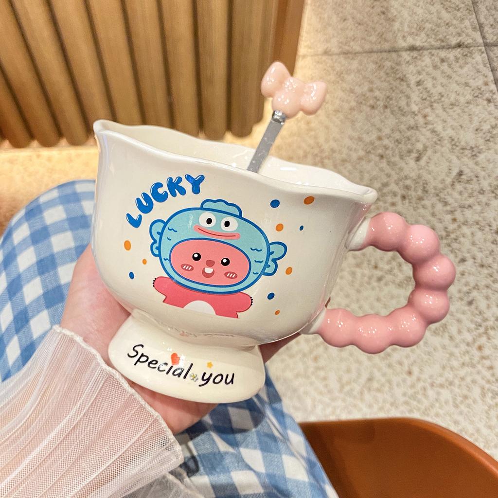 Ins Hohes Erscheinungsbild Niedlich Großes Glas Zuhause Keramik Kaffeetasse Paar Tassen Geburtstagsgeschenk für Frauen Souvenir