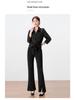 2025 Women's High-Waisted Black Micro-Flare Pants – Slimming, Casual Drape with Split Hem