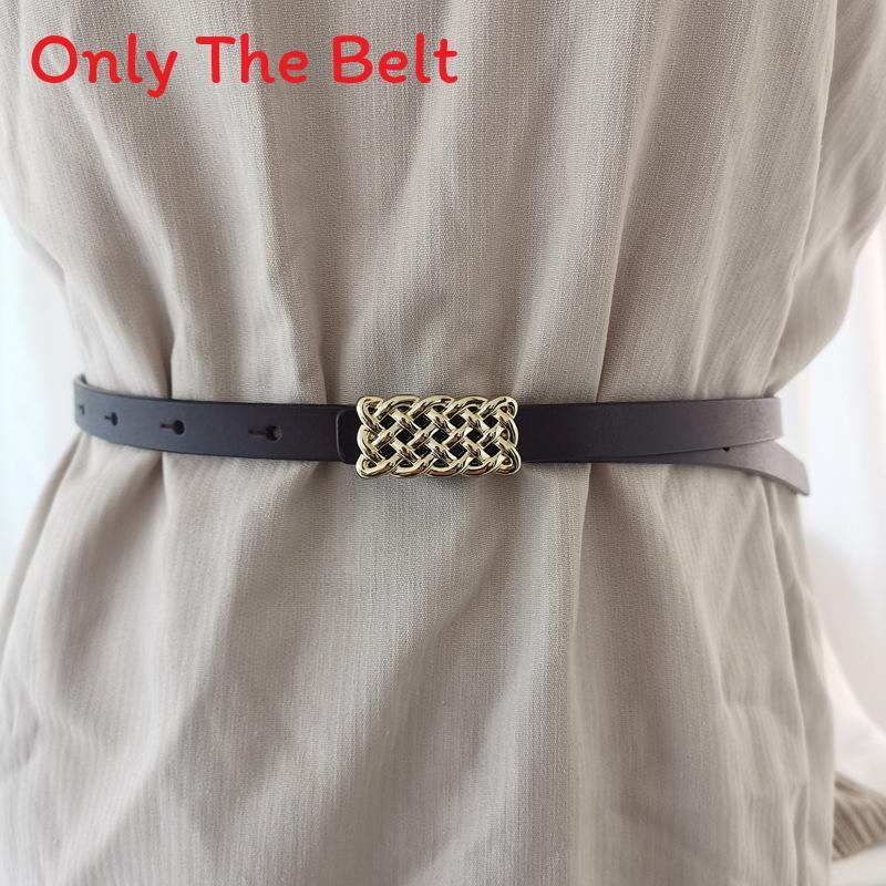 Womens Genuine Leather Skinny Belt For Dress And Coat Fashion Accessories For Winter Season