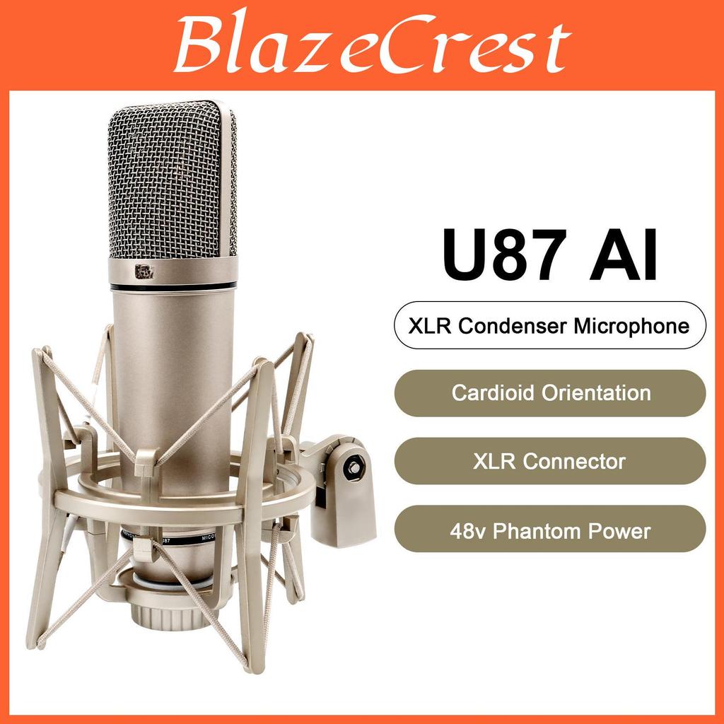 Ai Condenser U87 Xlr 1pc Microphone Professional Cardioid Studio Mic For Recording Podcasting Voice Over Streaming Home Studio