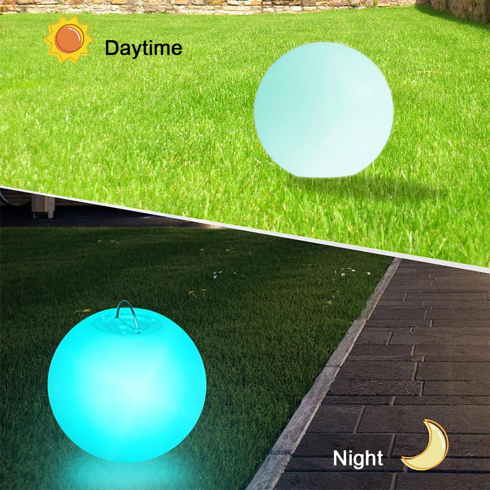 Outdoor Ball Floating Pool Light 16 Colors Floor Street Lawn Lamp Remote Control LED Glow Globe Light for Garden Yard Pool Decor