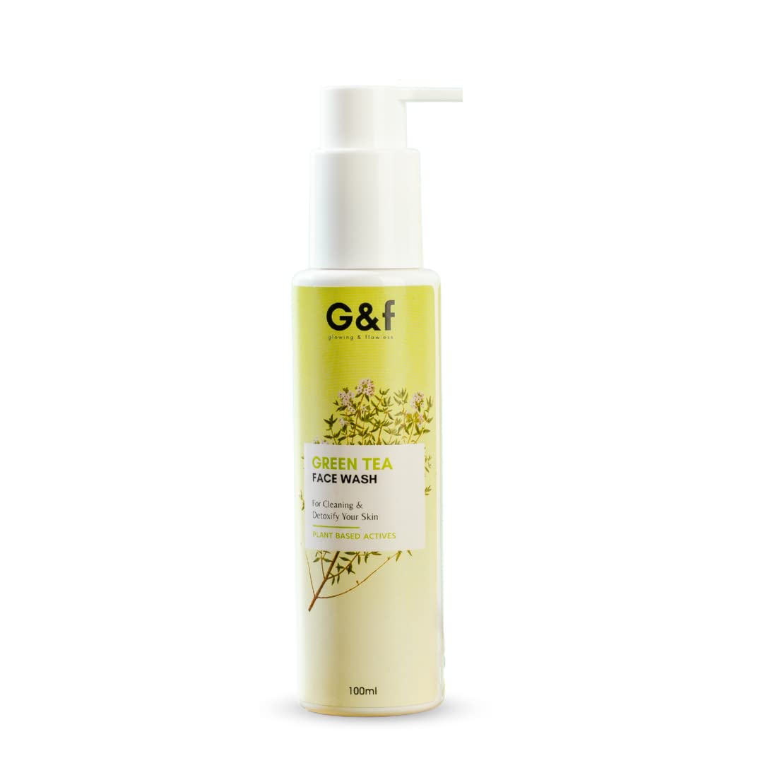 G&f Green Tea Purifying Face Wash/Face Cleanser -Helps Prevent Acne, Dirt Removal Deep Cleansing Natural Antioxidants Formula for dry skin-100ml