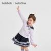 Balabala Girls' Sweet Long-Sleeve Top & Skirt Set
